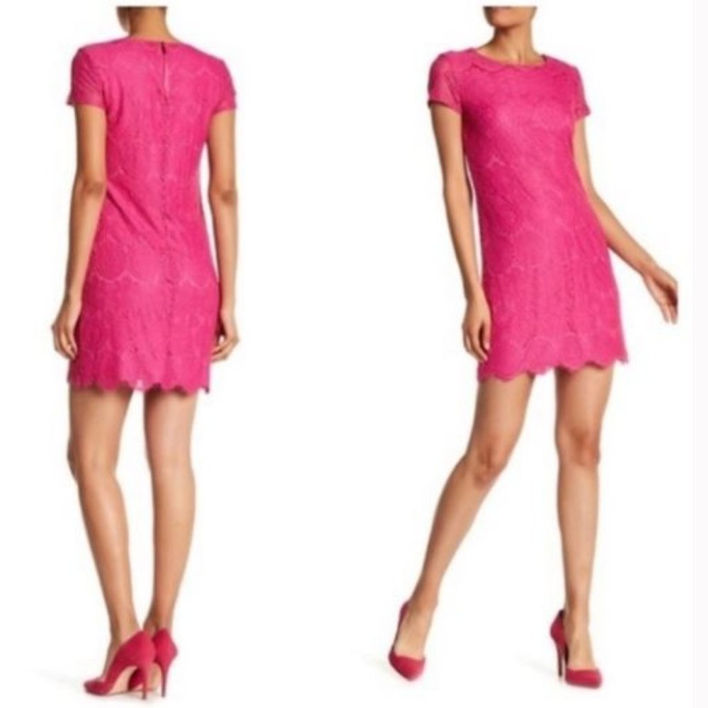 Laundry by Shelli Segal pink lace shift dress